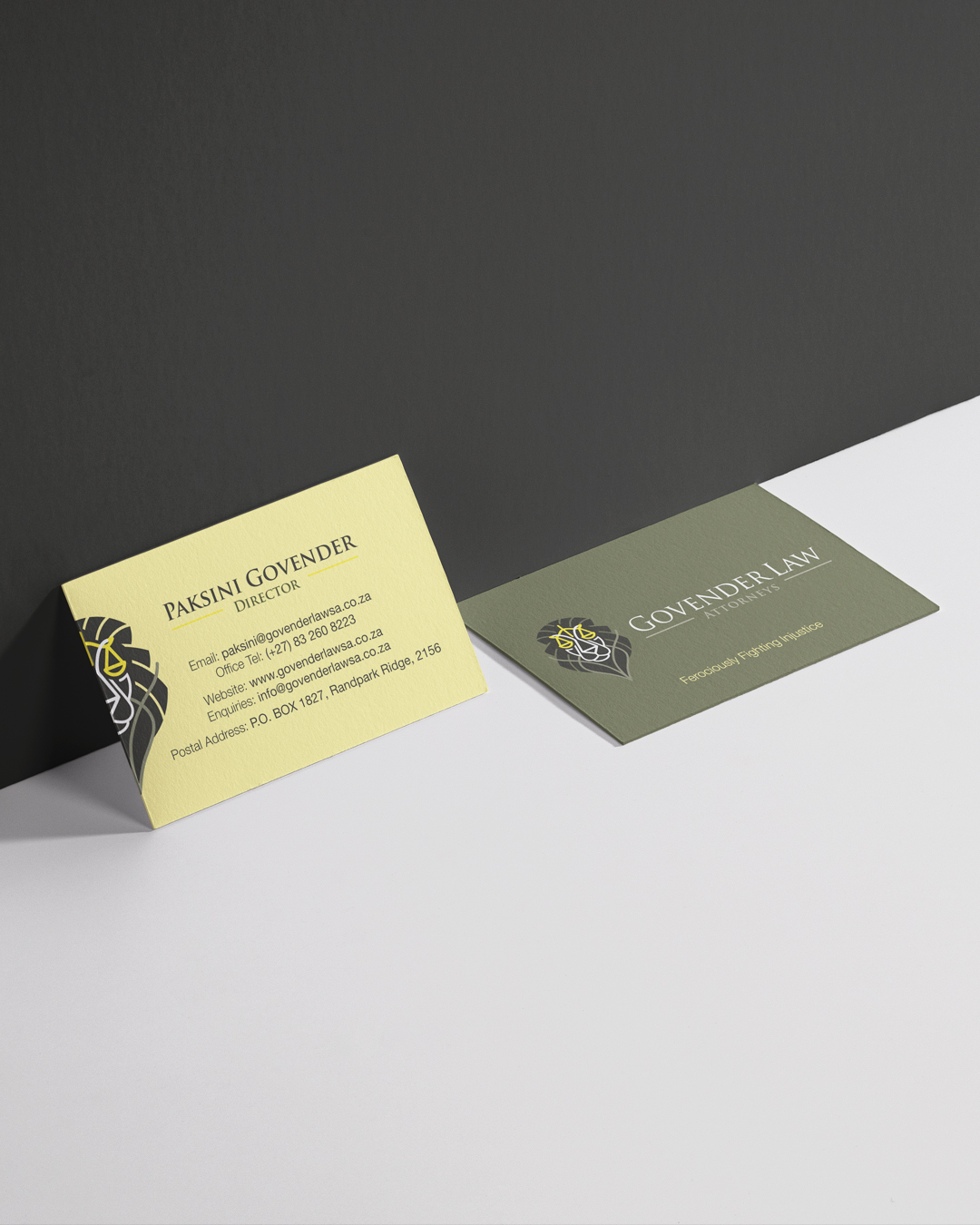 Govender Law business card